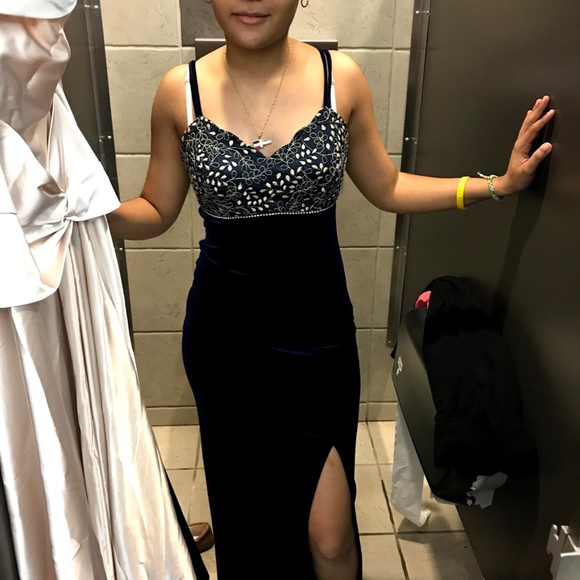 Navy Blue Prom Dress - Picture 3 of 3
